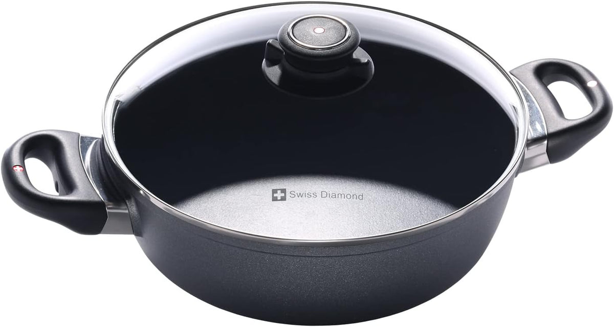 Swiss Diamond nonstick casserole front view cookware