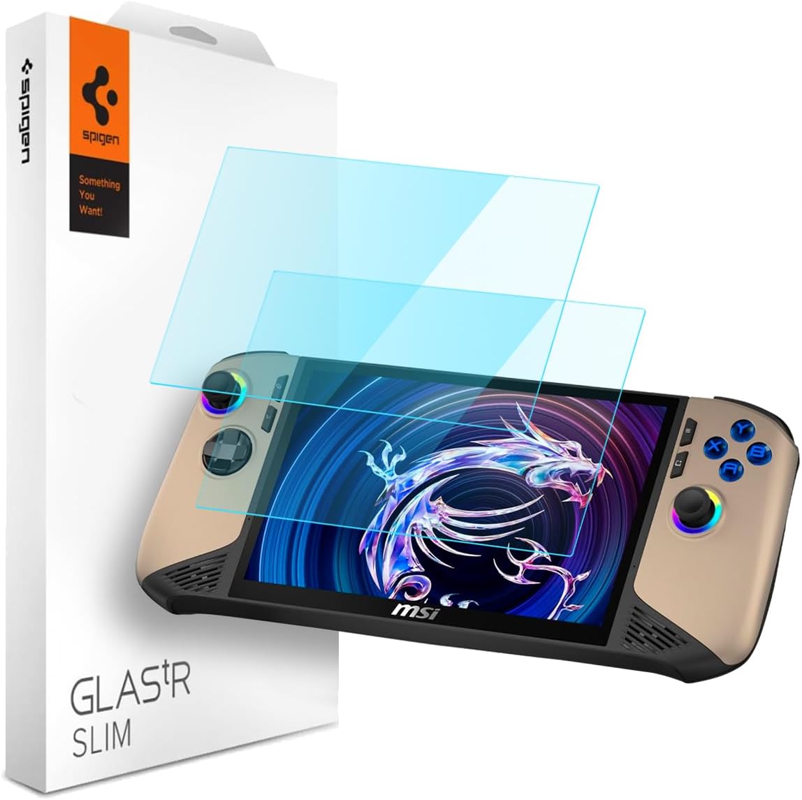 Spigen GlasTR Slim Tempered Glass for MSI Claw 8 AI Plus front view