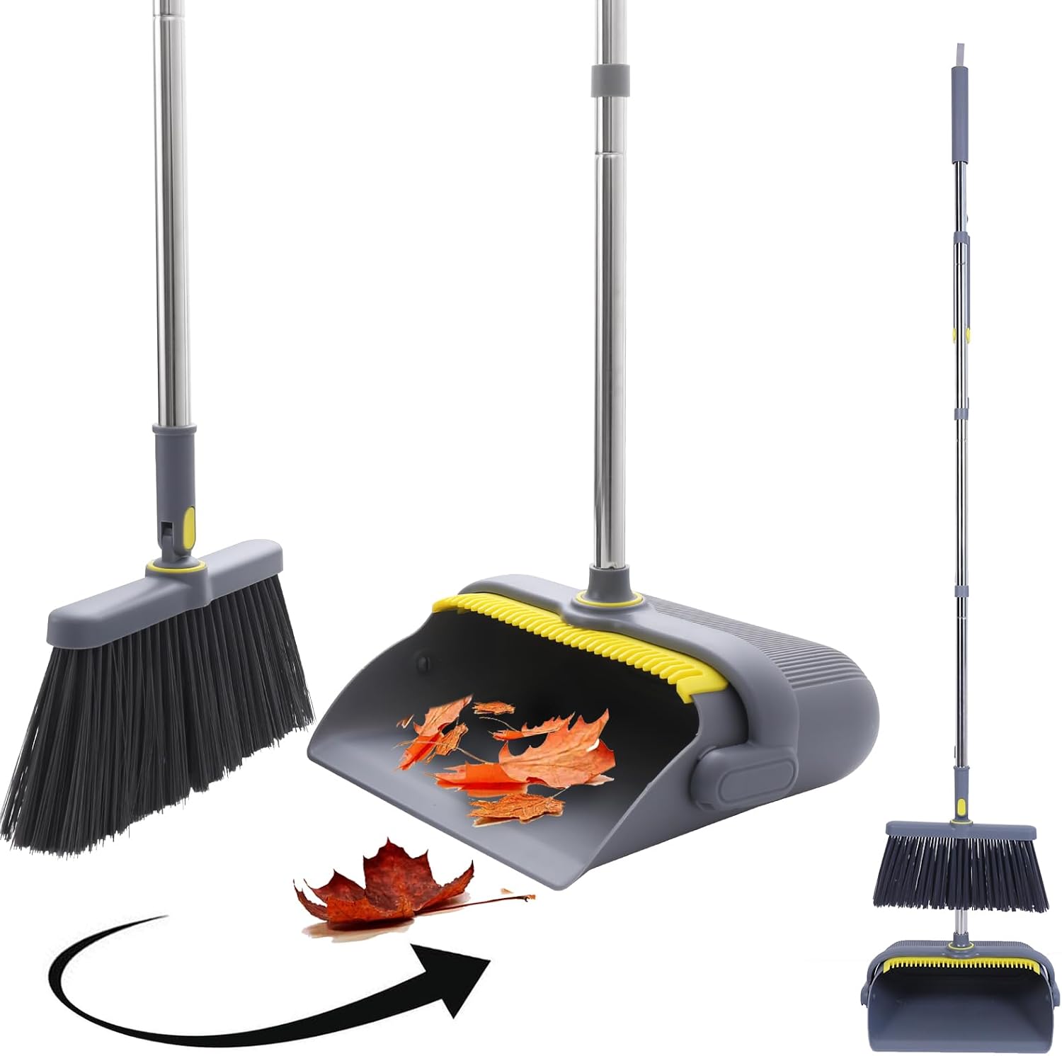 Napalona heavy duty broom and dustpan set front view for home cleaning.