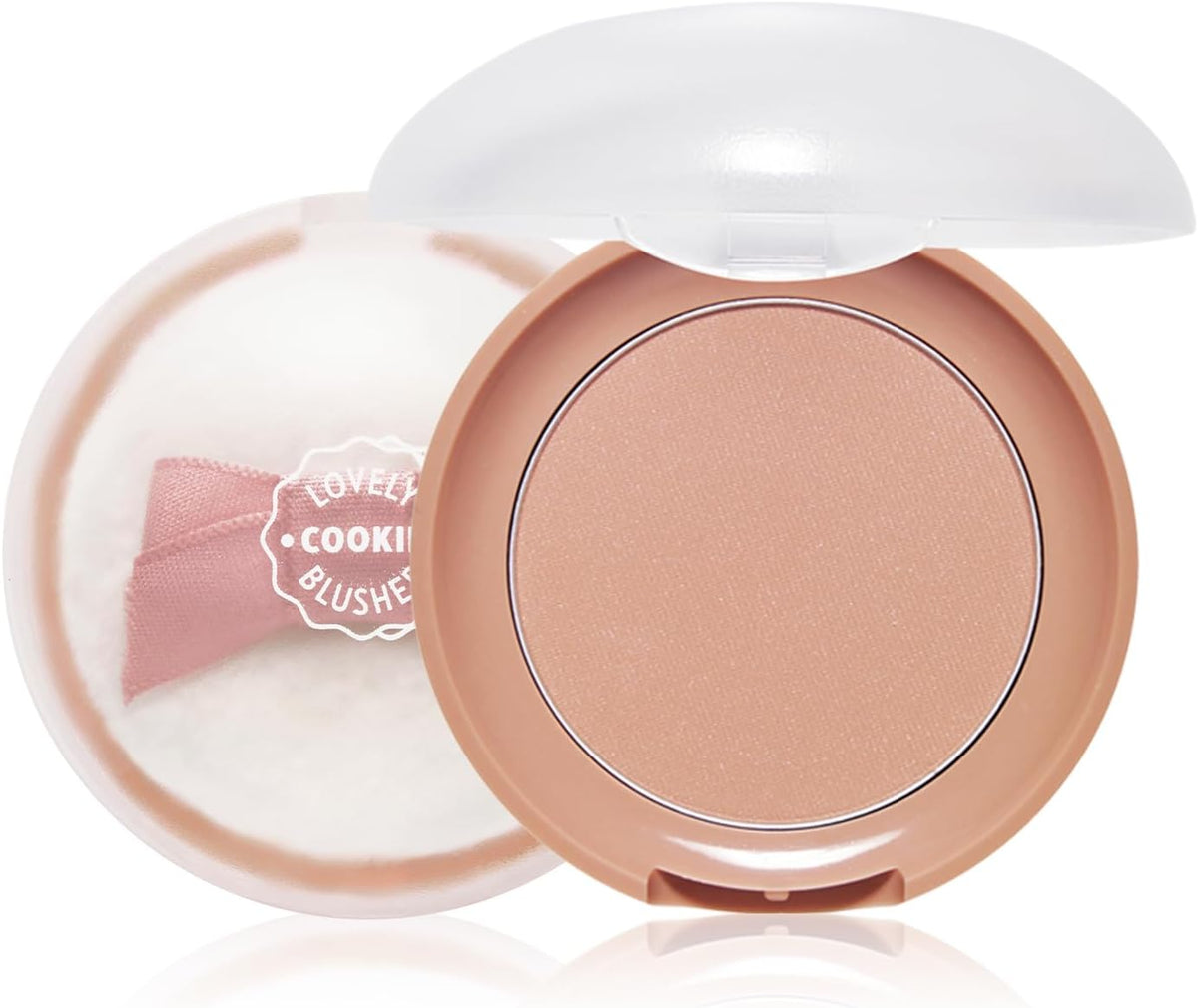 ETUDE Lovely Cookie Blusher - Apricot Peach Mousse 4g | Glowing & Natural Powder Blush with Long-Lasting Sebum Control | Easy Application | Korean Makeup, Perfect for Gift - Image 9