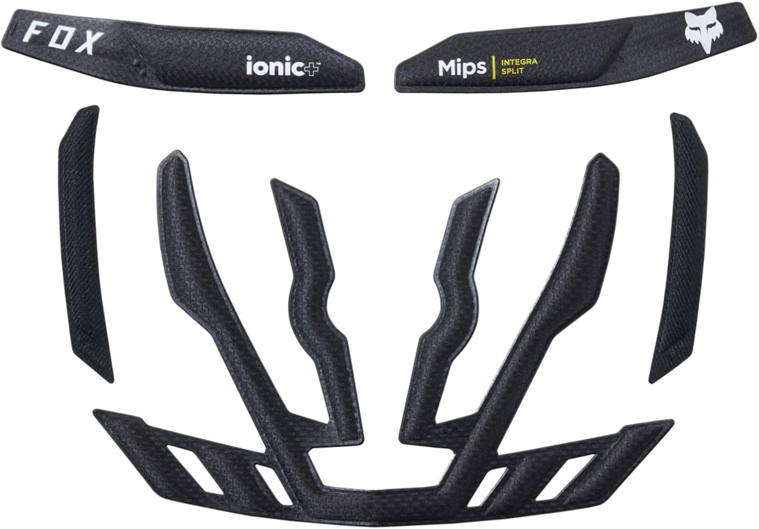 Fox Racing Proframe RS Standard Liner 15mm replacement black helmet padding kit front view.
