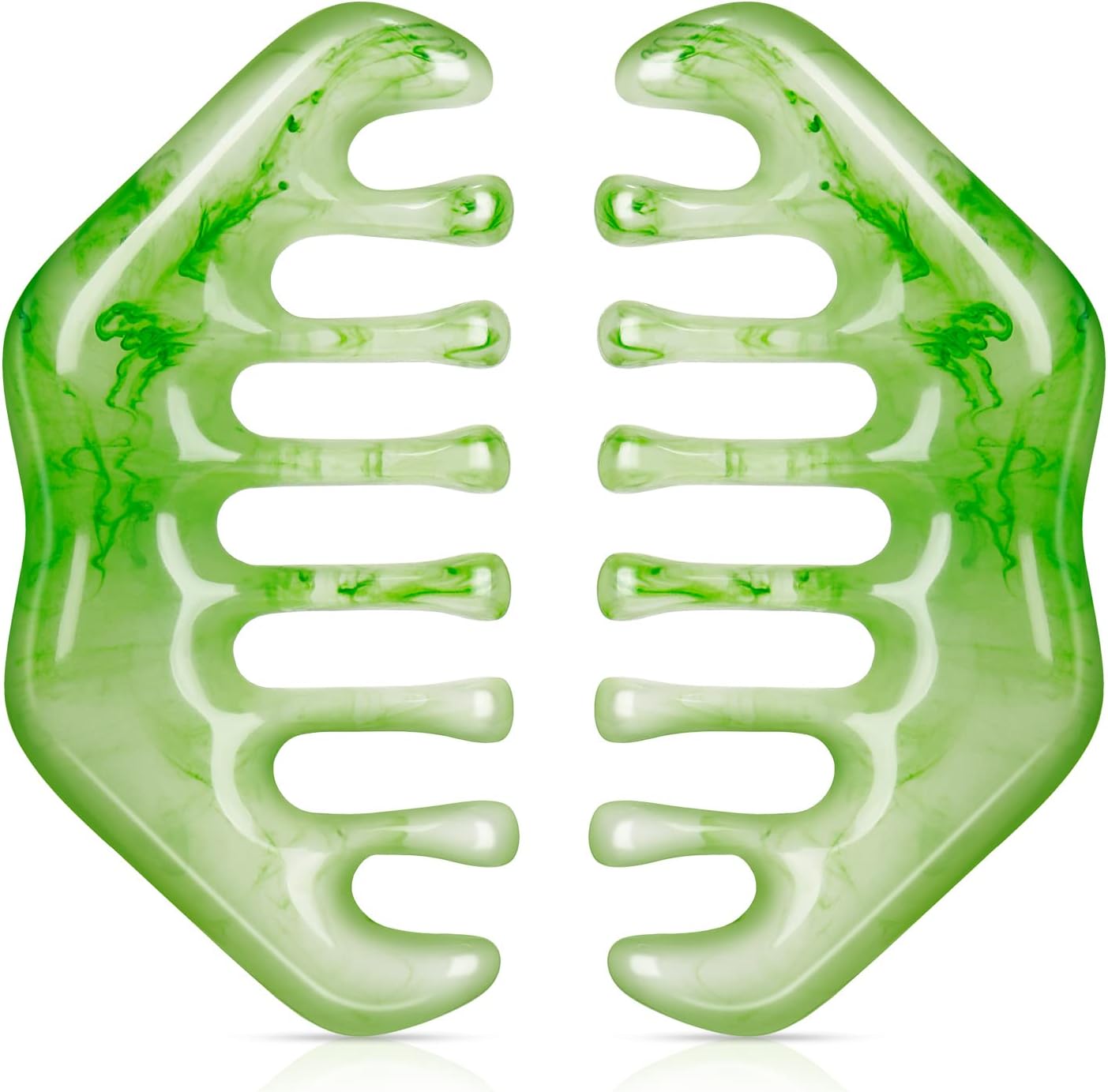Geiserailie 2 piece jade gua sha scalp massage comb set