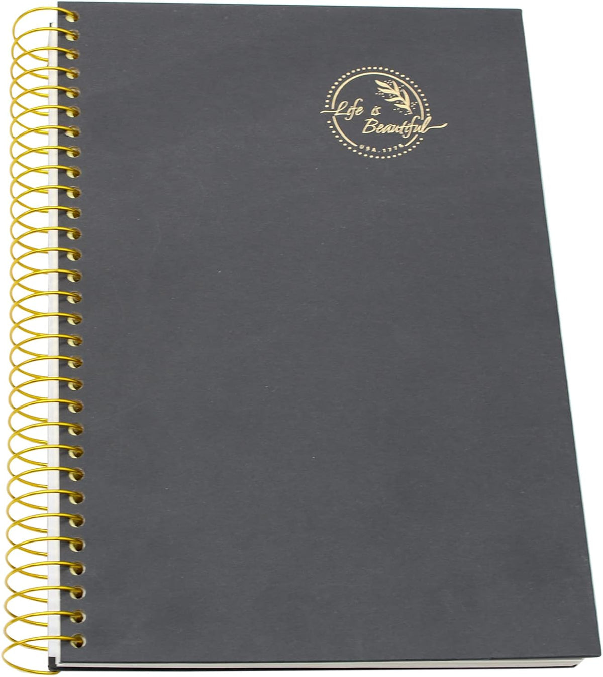 Yansanido hardcover notebook angled view for study and work.