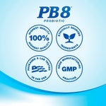 PB8 Probiotic daily wellness supplement bottle side view