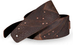 Anthology Gear Overland full grain leather guitar strap front view whiskey brown