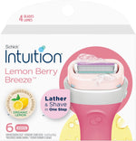 Schick Intuition Refill, Lemon Berry Breeze Razors for Women | Intuition Razor Blades Refill with Organic Lemon, 6 Count Razor Refills - Image 1