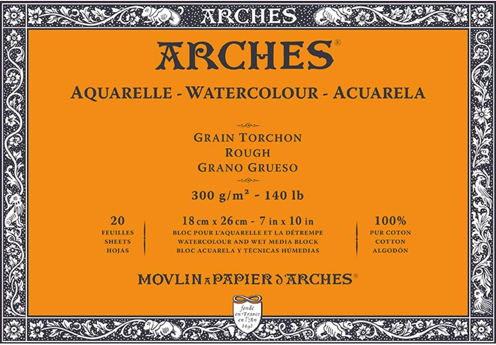 Arches watercolor block front view professional art paper