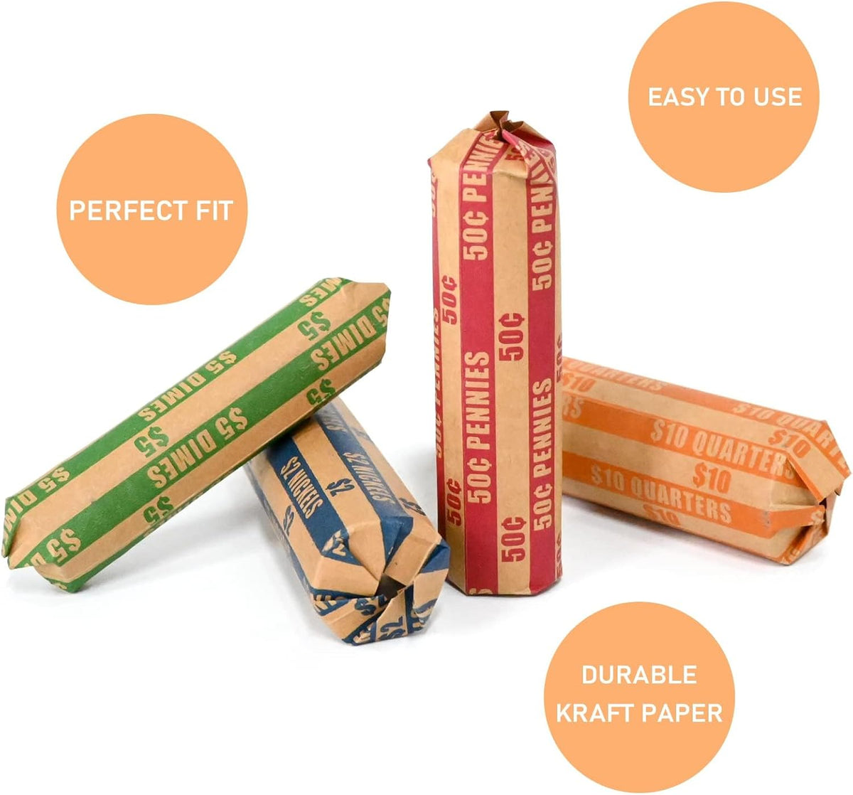 L Liked coin wrappers for pennies quarters nickels dimes
