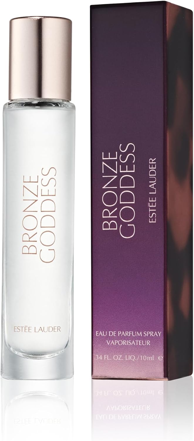 Estée Lauder Bronze Goddess portable fragrance atomiser design visualization.