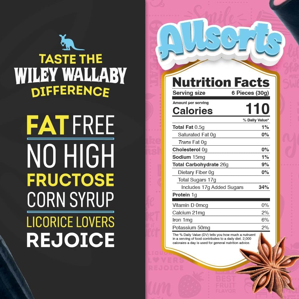 Wiley Wallaby Australian style soft and chewy assorted candy bag