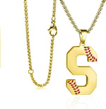Baseball Initial Necklace for Boys Men A-Z Letter Necklaces Chain Stainless Steel Pendant with Accessories Sport Charm Baseball Gifts for Team Player Athlete Lover Fans... - Image 9
