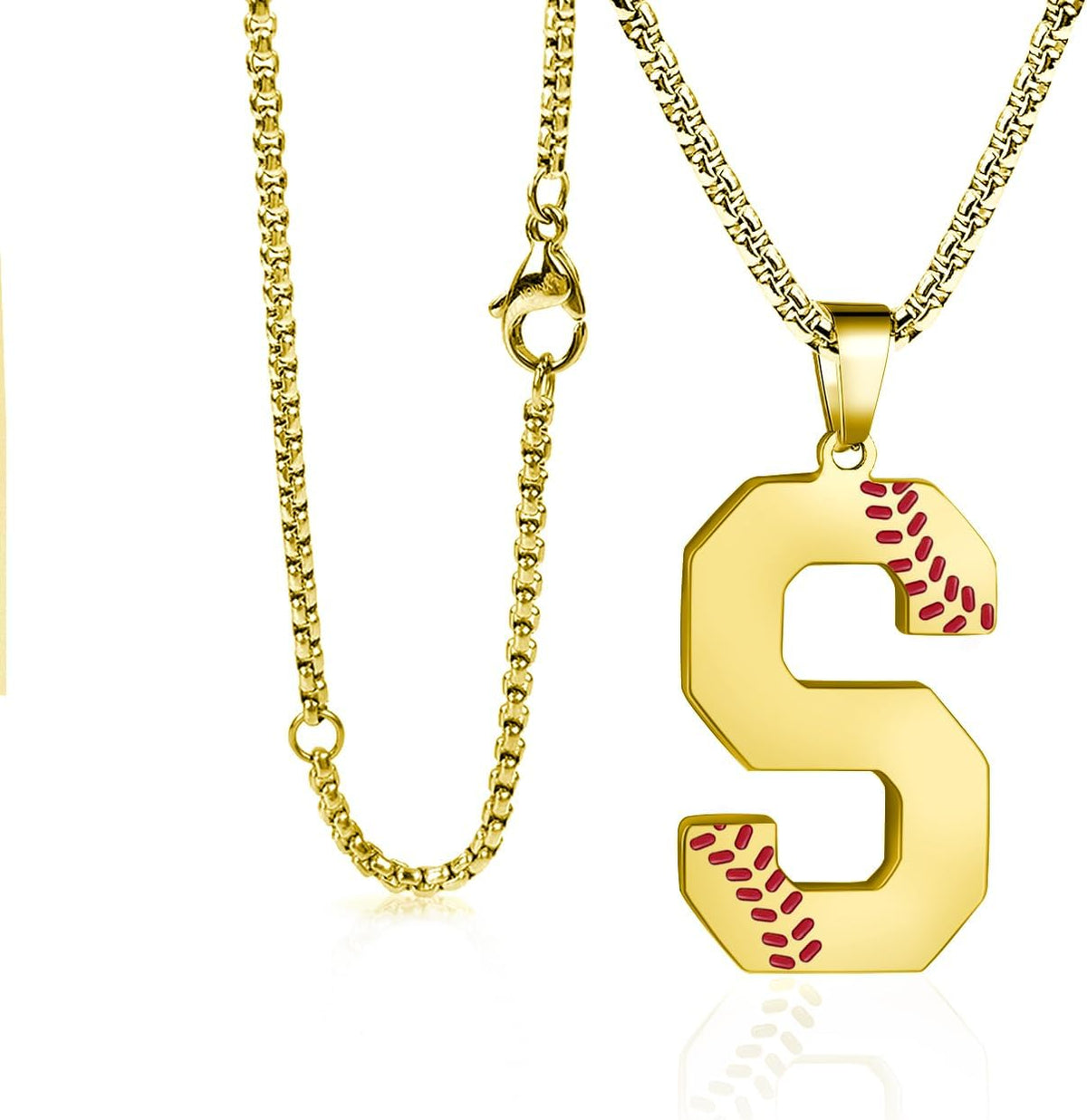 Baseball Initial Necklace for Boys Men A-Z Letter Necklaces Chain Stainless Steel Pendant with Accessories Sport Charm Baseball Gifts for Team Player Athlete Lover Fans... - Image 9