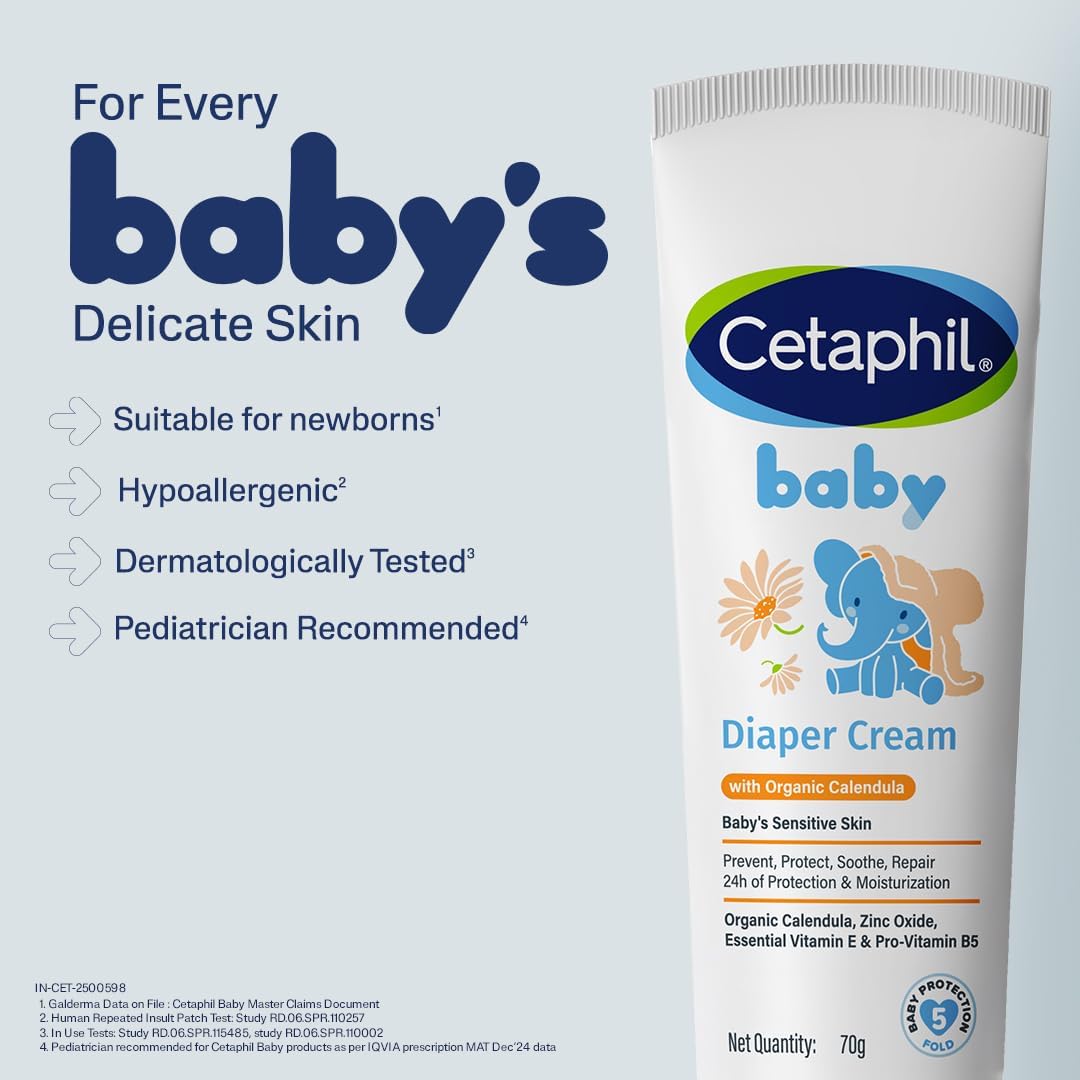 Cetaphil baby calendula cream cap open detail