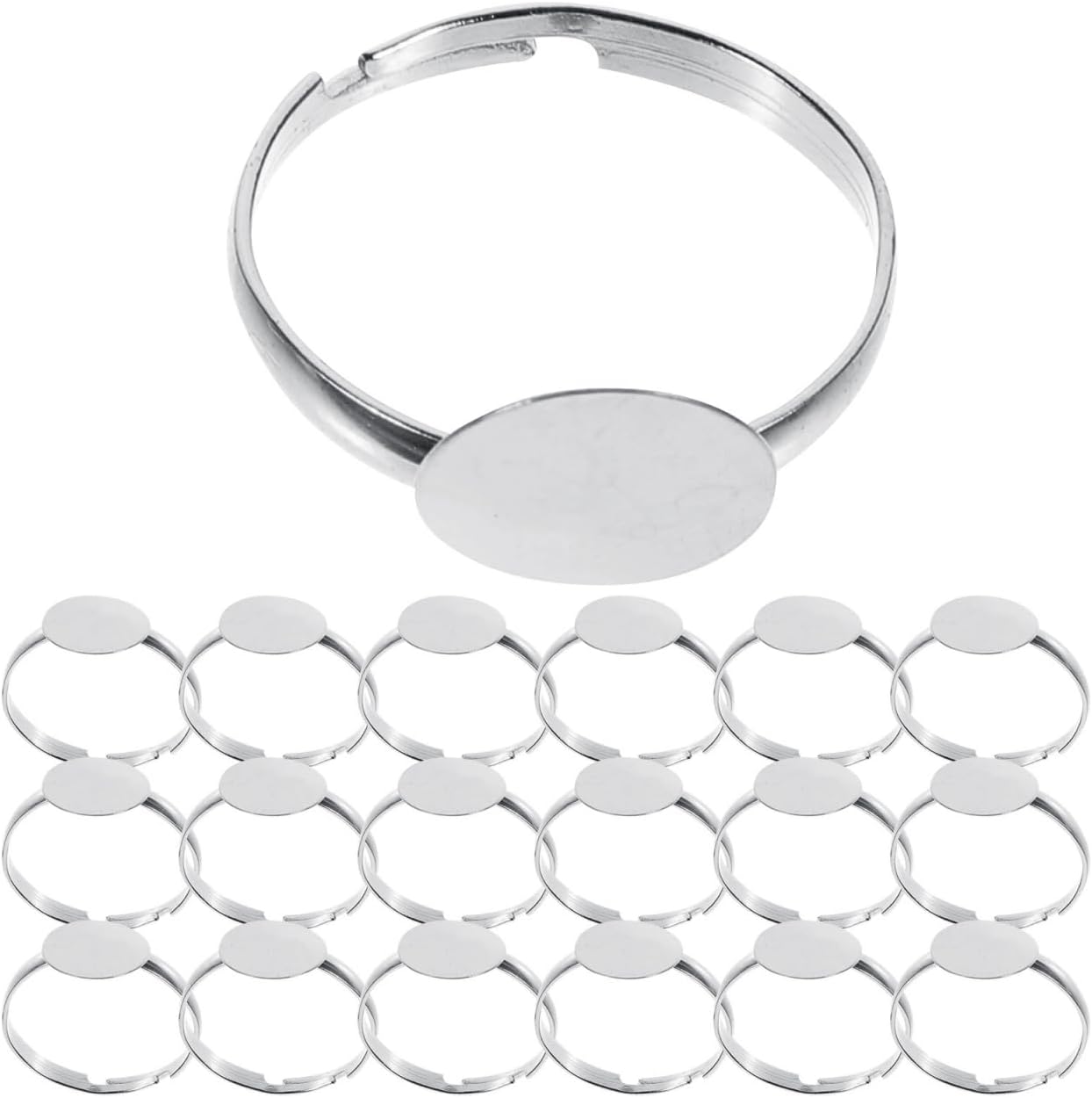 Healifty adjustable ring blanks front view