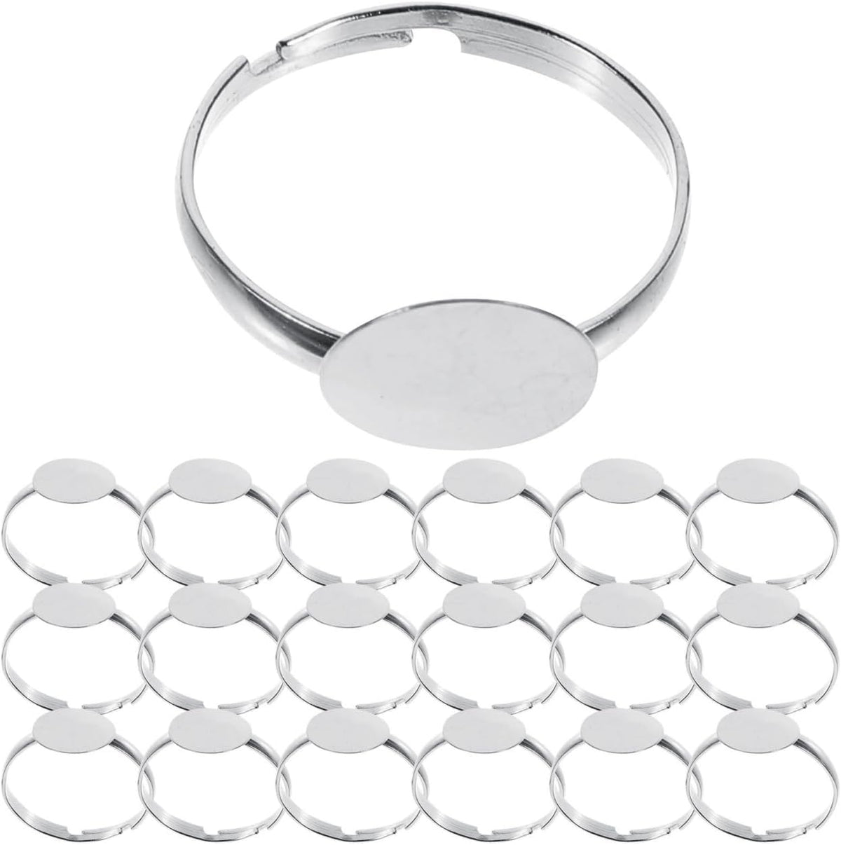 Healifty adjustable ring blanks front view