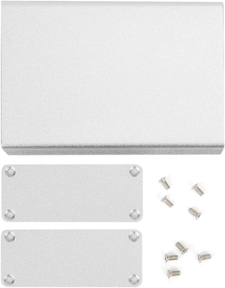 YWBL-WH Aluminum Project Box showing end baffle alignment and screw placement