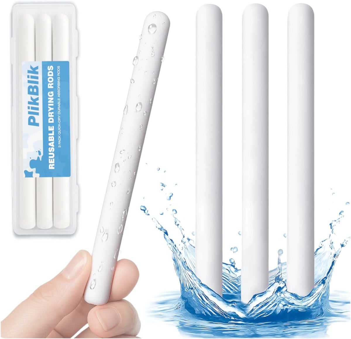 PlikBlik Reusable Diatom Drying Rod Stick front view for toy moisture removal