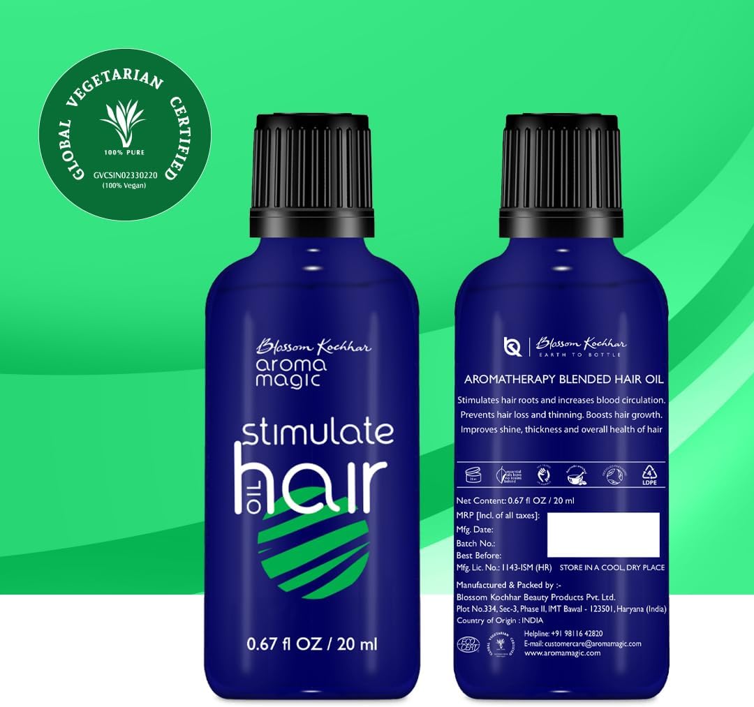 Aroma Magic Stimulate Hair Oil 20ml box packaging