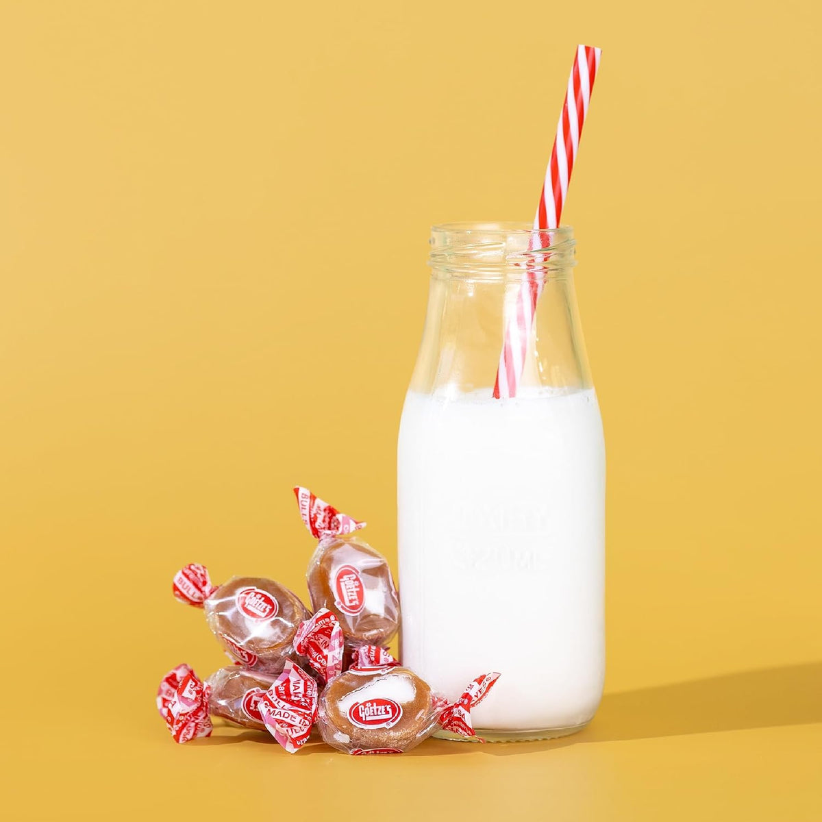 Goetze's Caramel Creams 2 lb bag showing packaging details