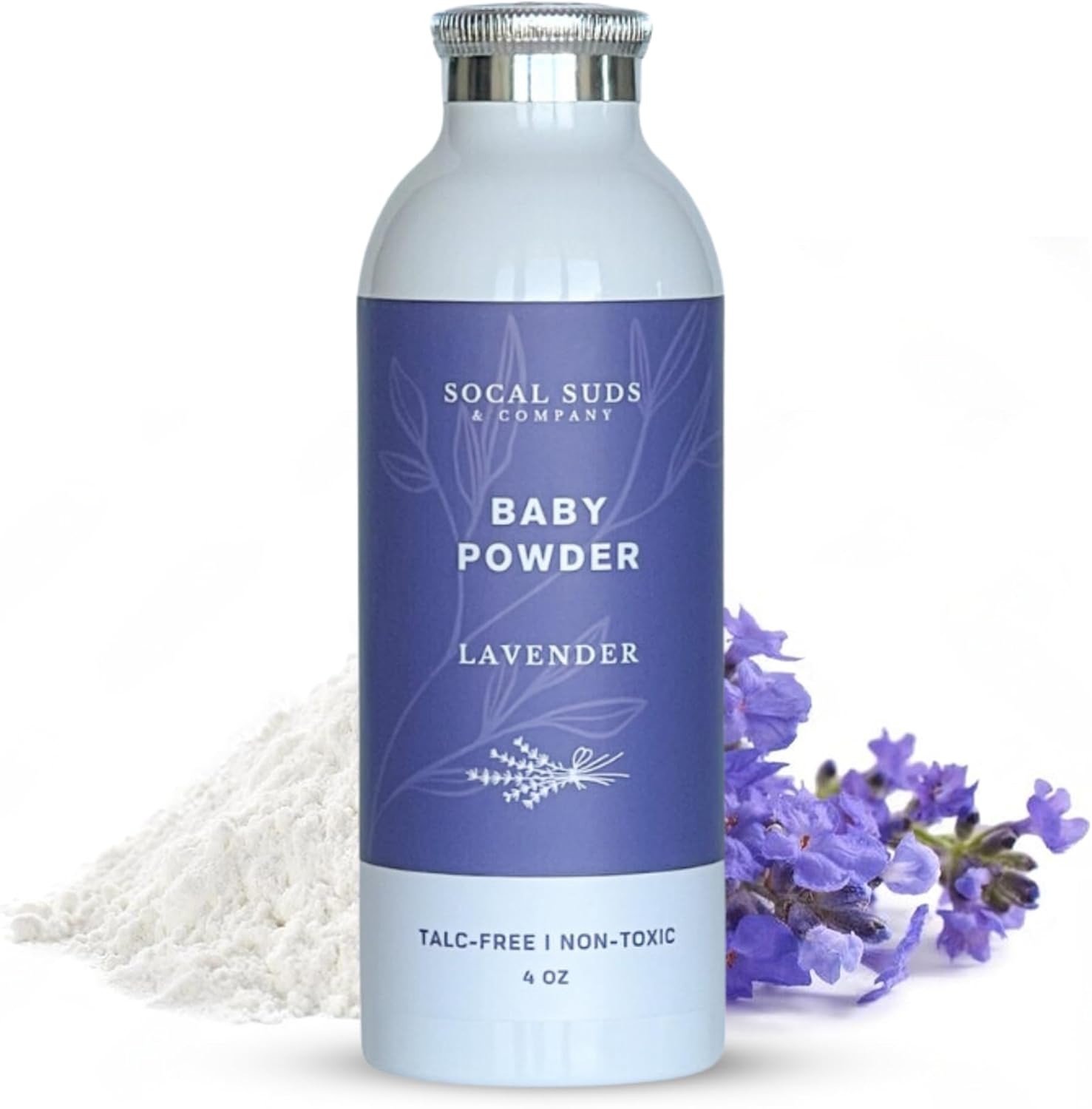 SoCal Suds and Company Natural Baby Powder front view