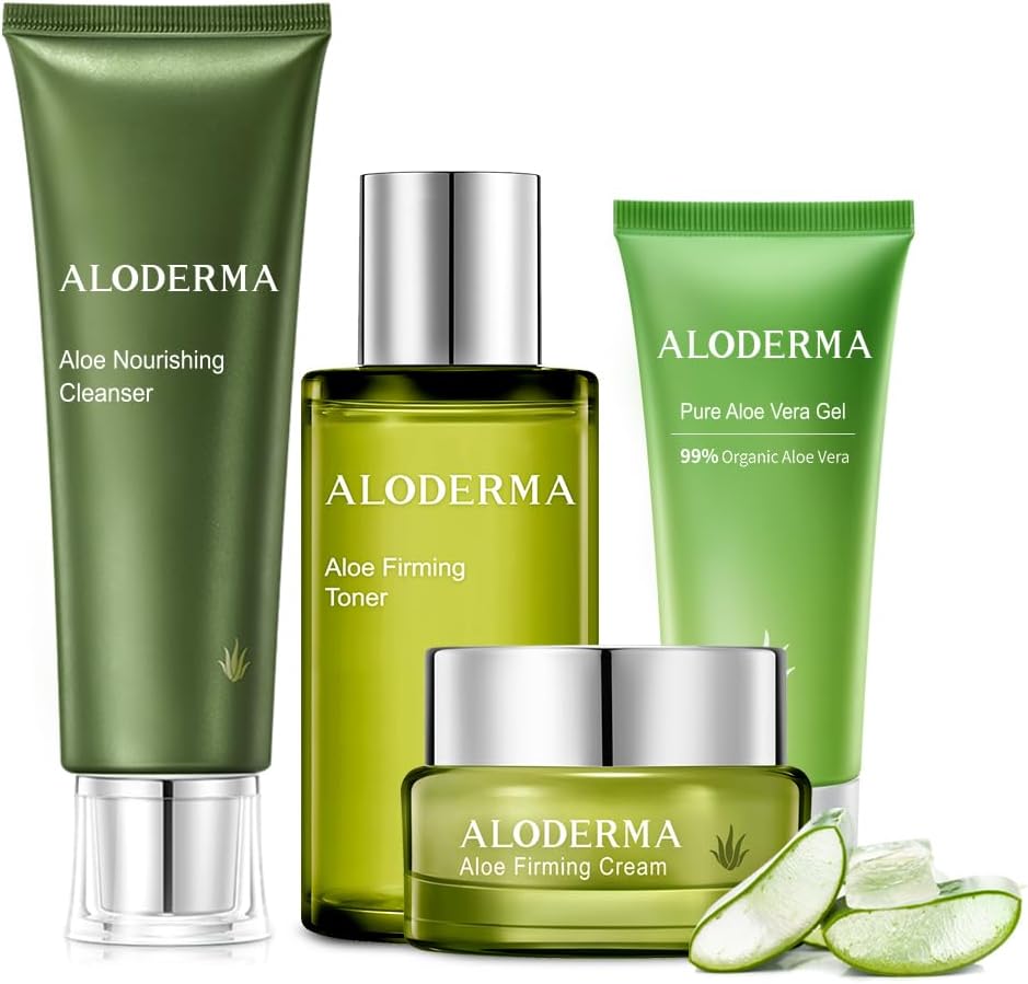 Aloderma Essential Aloe Firming and Rejuvenating Skin Care Set | 4 Pieces