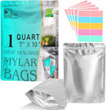 50pcs 1 Gallon Mylar Bags for Food Storage, 10 Mil 10"x14" Stand-Up Zipper Pouches Resealable and Heat Sealable Bags for Long Term Food Storage(10"x14", Extra Thick) - Image 10