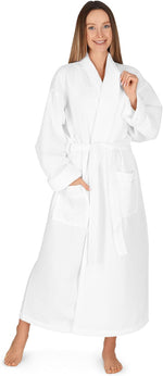 Boca Terry women waffle robe front view