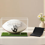 Rukshv Soulchen football newborn footprint kit front view showcasing mini football and ink pad
