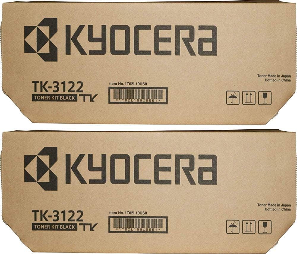 Kyocera TK-3122 black toner cartridge front view printing supply
