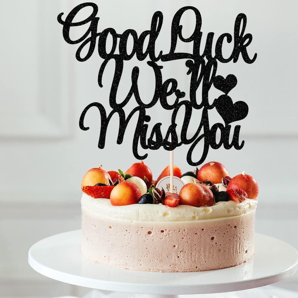 Sturdy food-grade wooden stick attached to retirement party cake topper