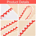 Red and white fringe trim ribbon for gift wrapping