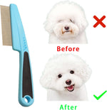 Ergonomic anti-slip handle detail on pet grooming comb