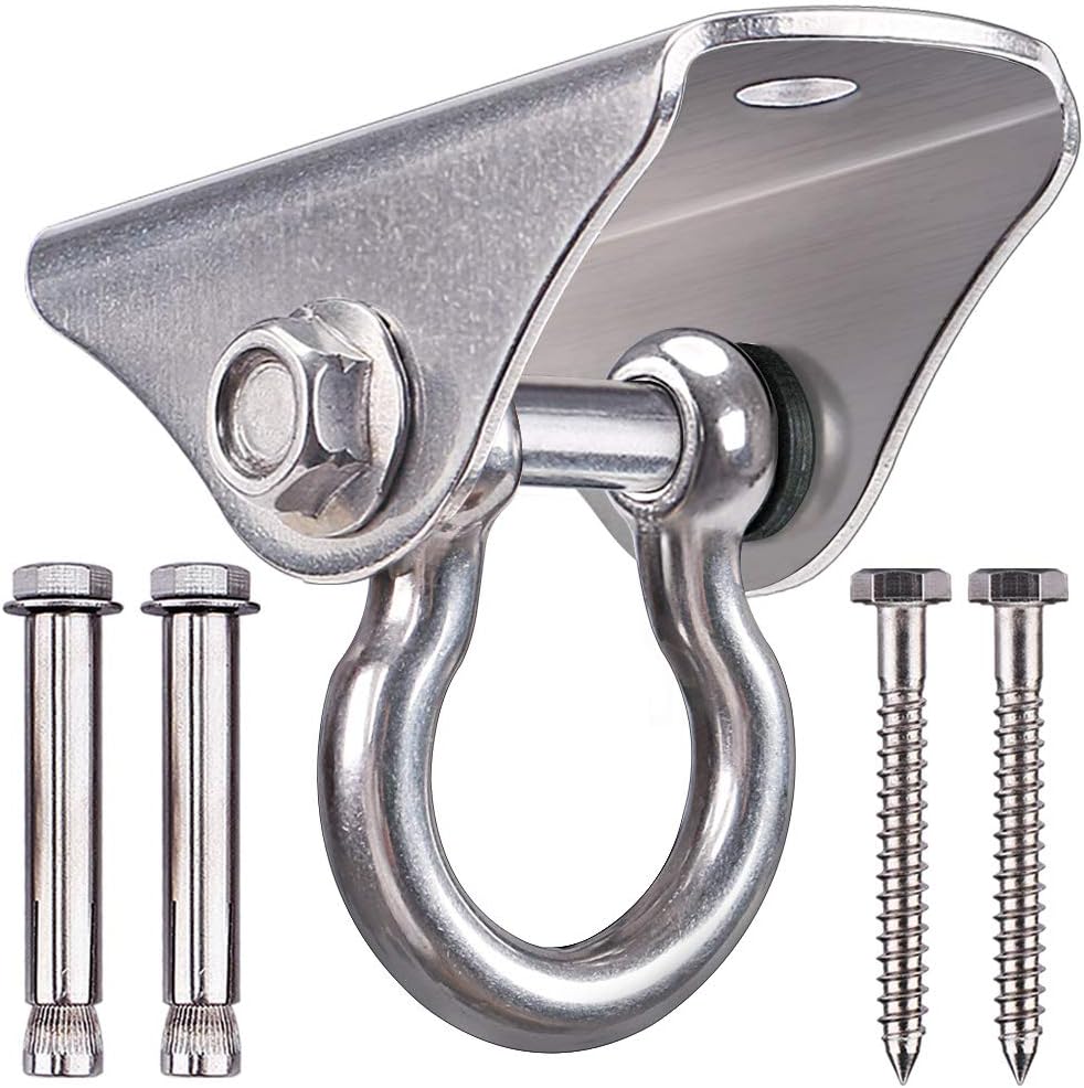 BeneLabel Stainless Steel Heavy Duty Swing Hanger front view showing the mounting bracket and swivel hook.
