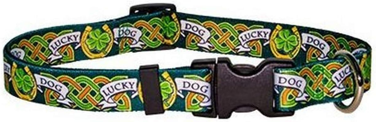 Yellow Dog Design Petite Shamrock Dog Collar plastic buckle close up