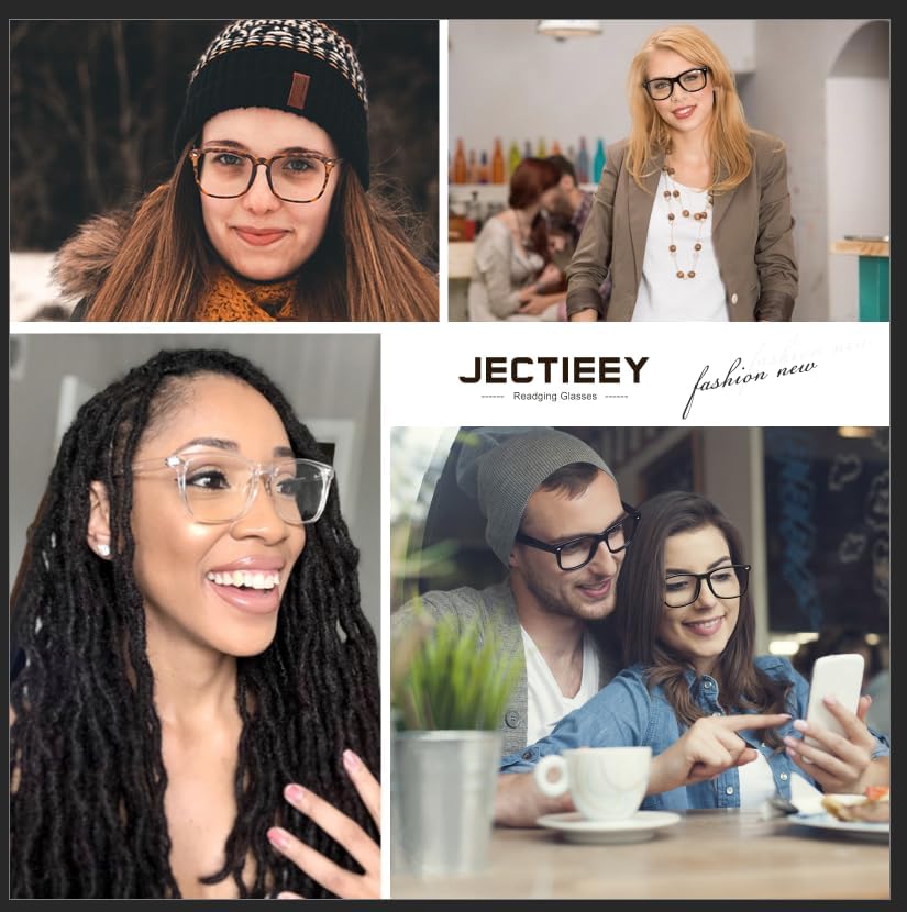 Jectieey reading glasses 5 pack variety display