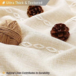 BTTN bohemian vintage country fabric shower curtain in cream beige color option.