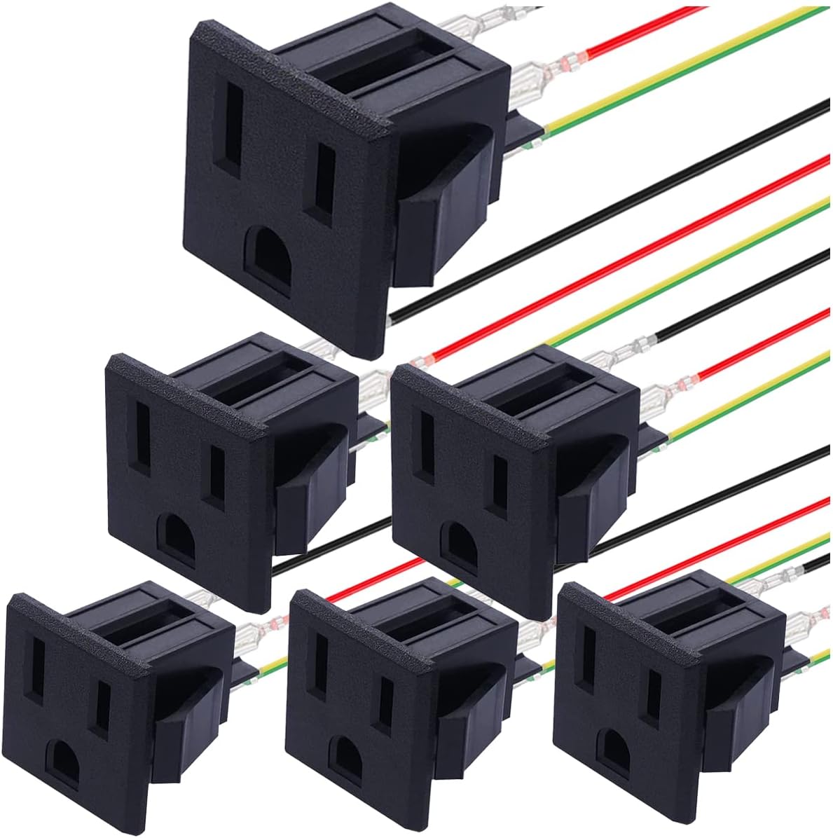 3Pcs AC 10A 250V Rocker Switch Power Socket Inlet Module Plug, 3 Pin IEC320 C14 Male Power Switch with 6Pcs Mounting Screws,9Pcs 18 AWG Extension Cord,3Pcs Fuse - Image 9