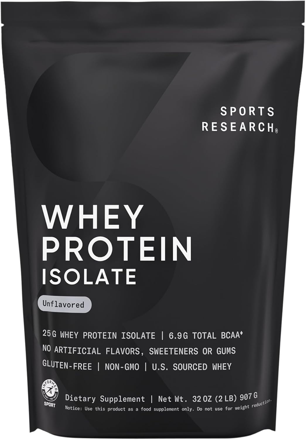 Sports Research Whey Protein Isolate - Sports Nutrition Protein Powder 25g per Serving - 2.27lb Bag Whey Protein - Dutch Chocolate Bulk Protein Powder, 25 Servings - Image 10