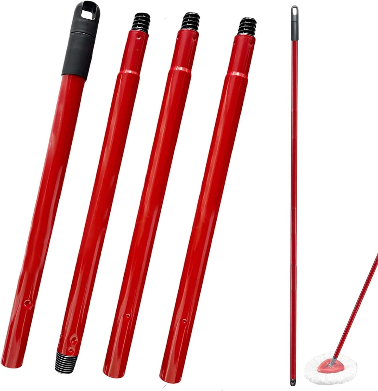 Fazlynyi spin mop handle replacement 4-section view
