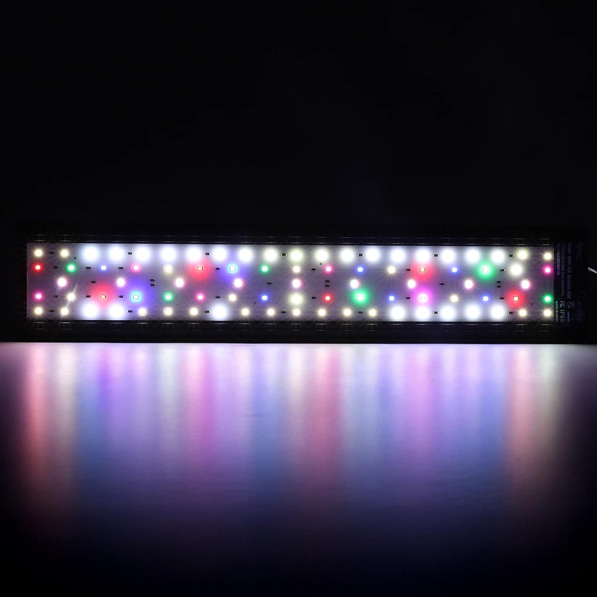 Hygger full spectrum fish tank light unboxed with all included mounting suction cups and power adapter components.