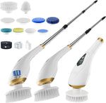 Hofenta electric spin scrubber front view showcasing cordless design and extendable handle
