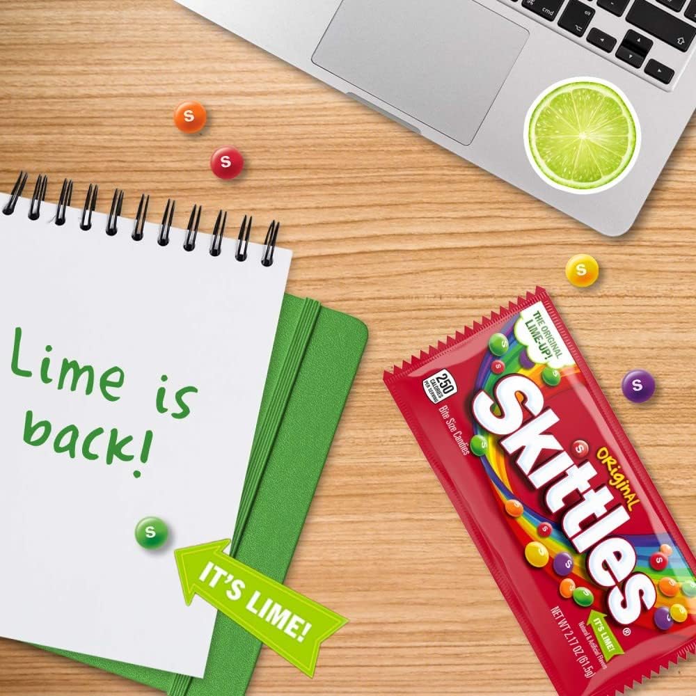 Skittles fruit flavored chewy candies variety mix close up