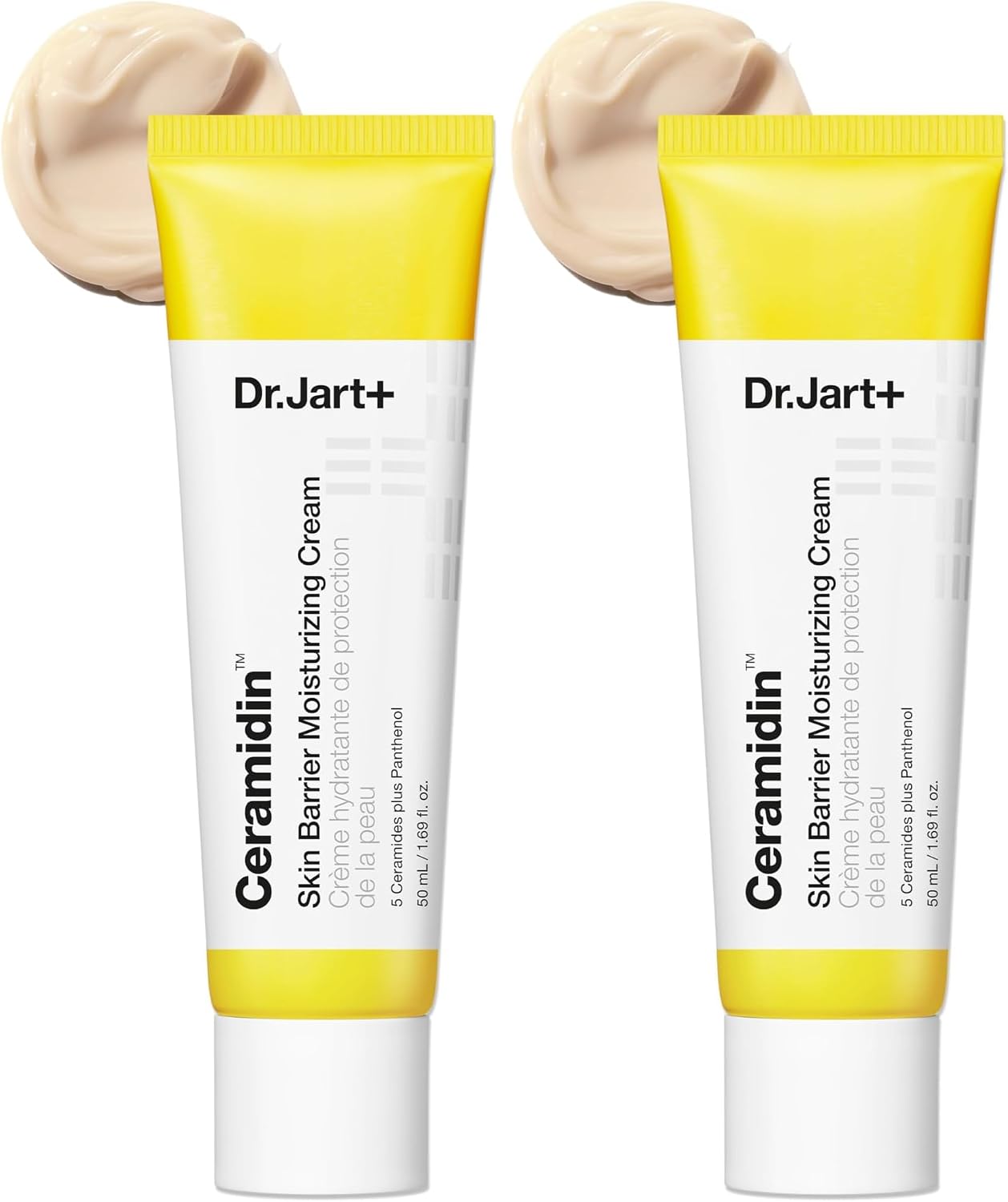 Dr.Jart+ Ceramidin Skin Barrier Moisturizer front view of yellow tube