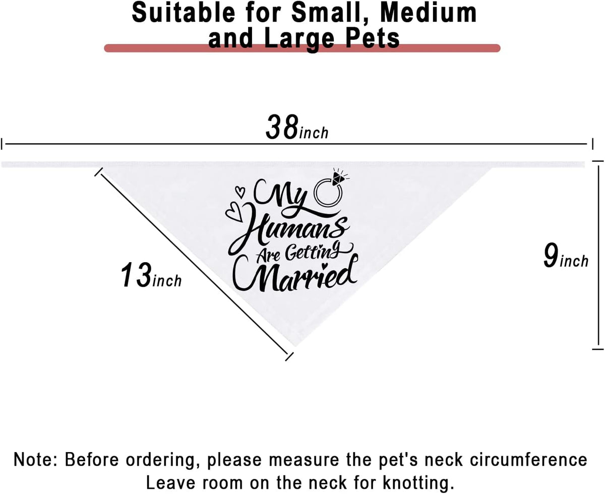 Adjustable polyester dog bandana for wedding and engagement events