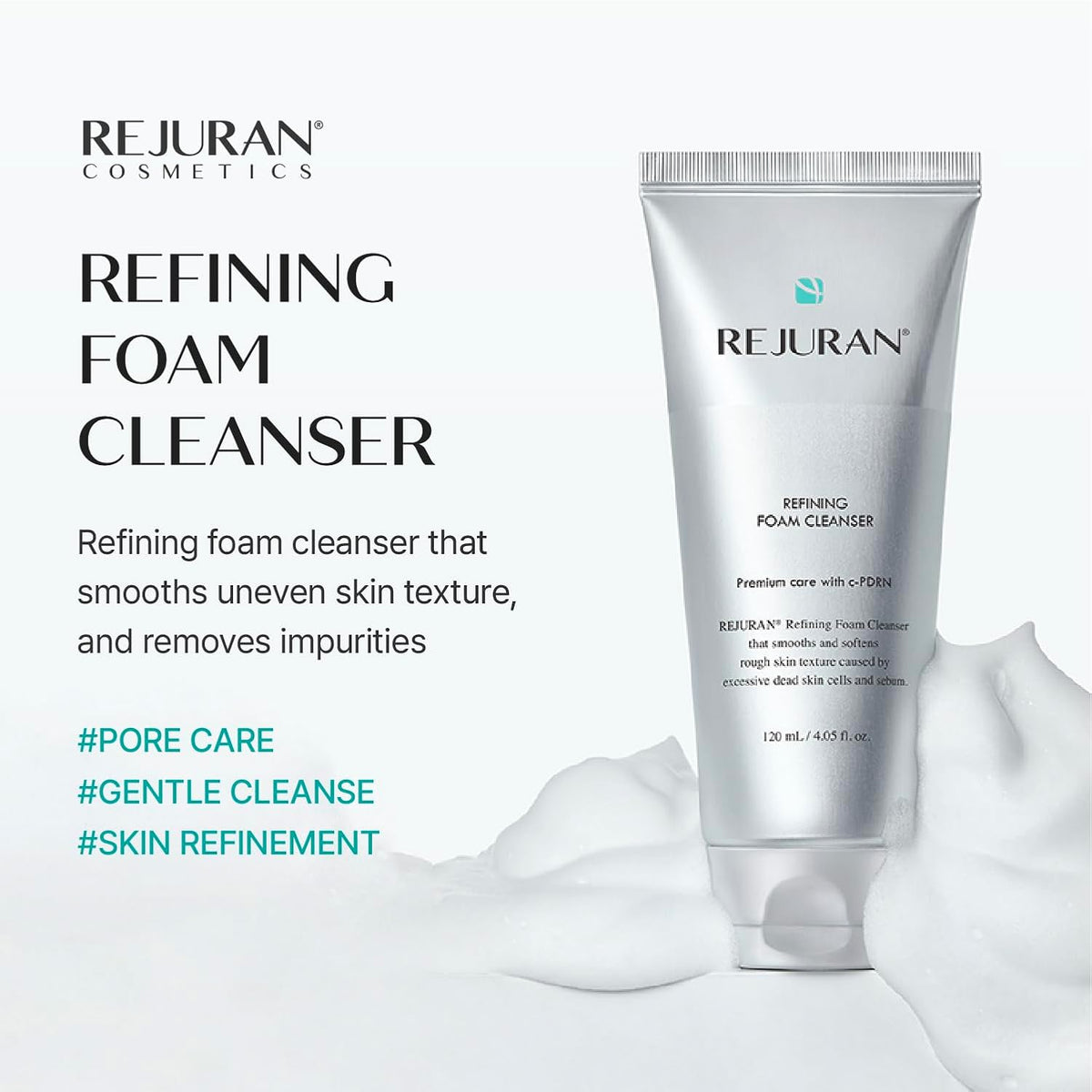 Rejuran Refining Foam Cleanser tube design