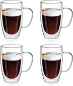 MEWAY 16oz/6 pack Coffee Mugs, Thickened Clear Glass Double Wall Cup with handle for Coffee, Tea, Latte, Cappuccino (16 oz6) - Image 11