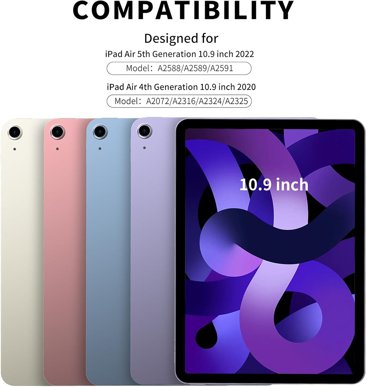 KVTVOU slim protective case fitted securely on iPad Air tablet