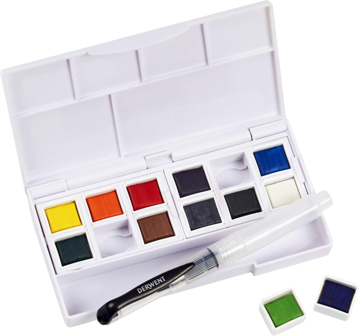 Derwent watercolor paint set compact travel case closed
