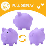H&W plastic coin bank side profile view
