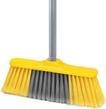TreeLen indoor floor broom front view showing yellow angled sweeping head